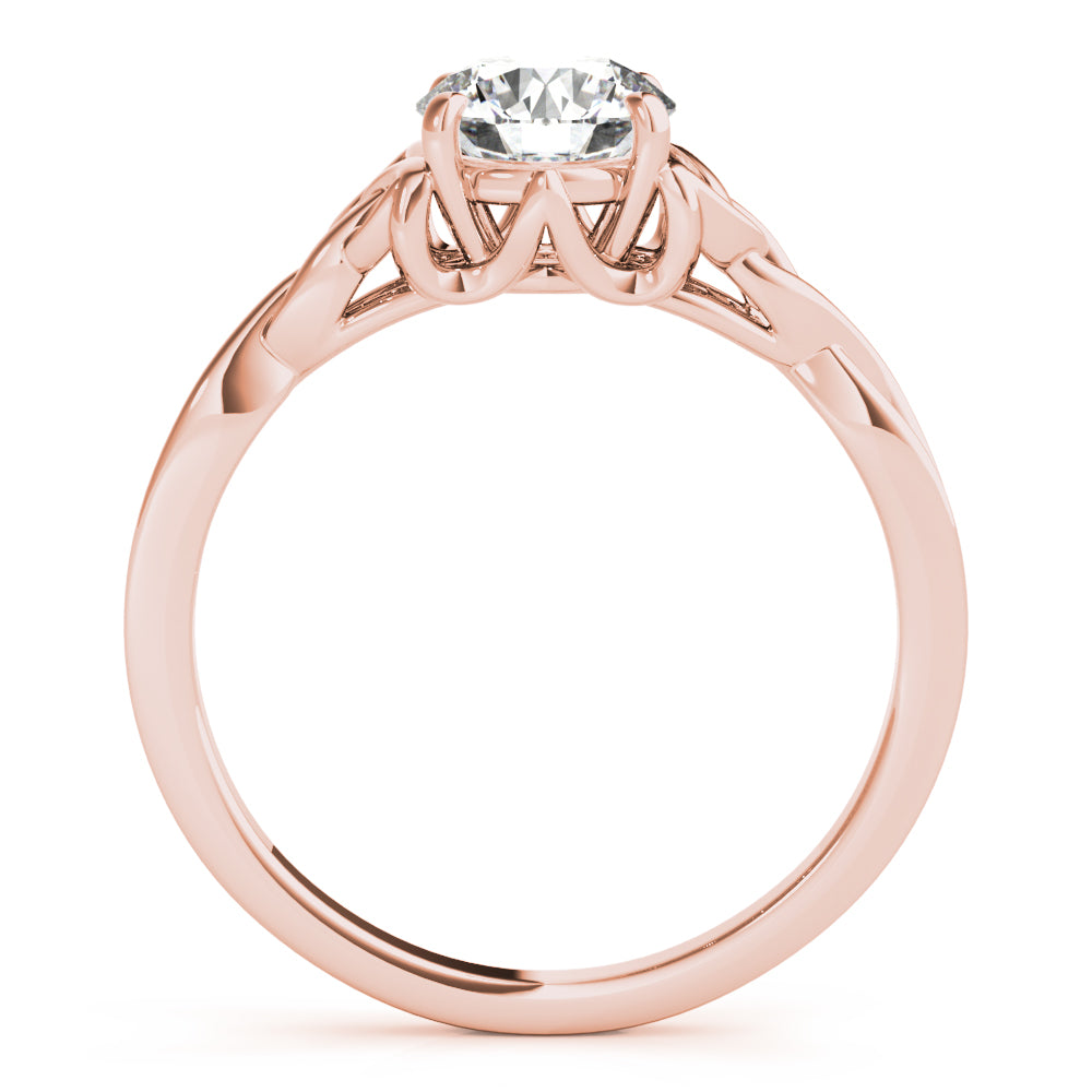 Celtic Love Knot Round Diamond Solitaire Engagement Ring-VIRABYANI